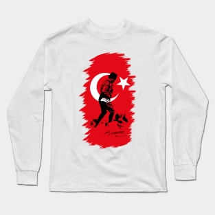 Mustafa Kemal Atatürk and Flag Long Sleeve T-Shirt